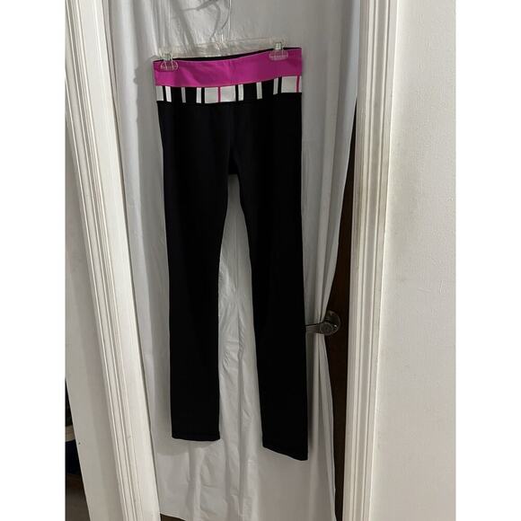 Lululemon Pink Black Astro Pants Sz 6 Traverse Stripes - Picture 1 of 6